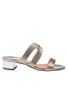 Aquazzura Mule Esencia 35 In Laminated Leather Color Light Gold/silver In Gold/silver