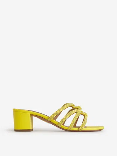 Aquazzura Mules Crystal Detail In Yellow