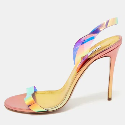 Pre-owned Aquazzura Multicolor Pvc So Nude Slingback Sandals Size 41