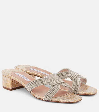 Aquazzura Muse 35 Embellished Sandals In Silver