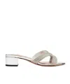 Aquazzura Muse 35 Crystal-embellished Metallic Leather Mules In Multicolor