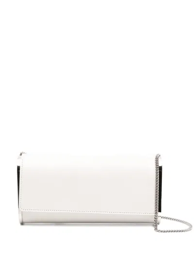 Aquazzura Muse Leather Clutch In White