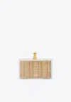 Aquazzura Mustique Clutch With Raffia Pouch