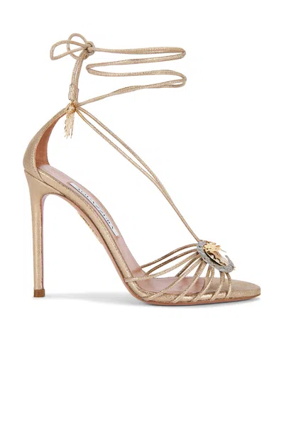 Aquazzura Night Stars Nappa 105 Sandal In Gold