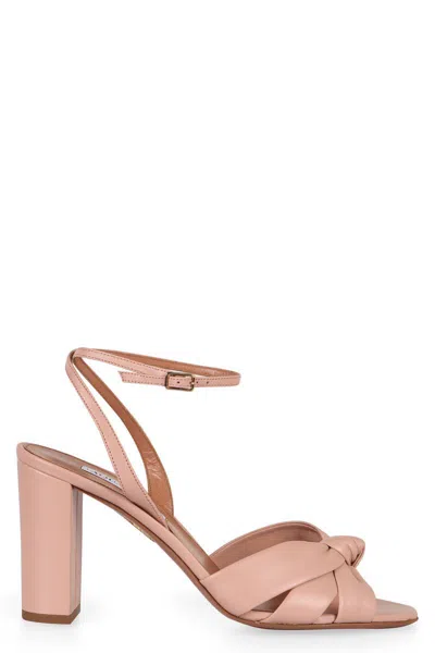 Aquazzura Nima Leather Sandals In Pink