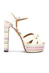 Aquazzura Divine 130 Platform Sandals In Multi White