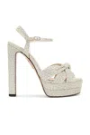 Aquazzura Nina Sandal Plateau 130 In Silver In Silver