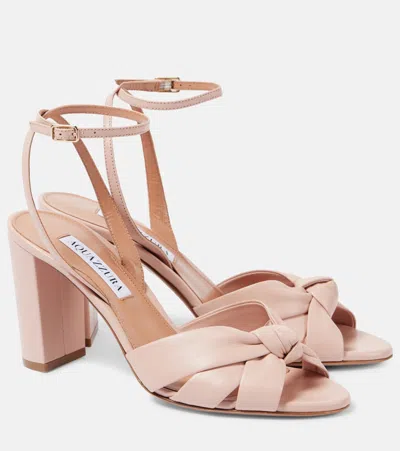 Aquazzura Paraboot Michael Leather Derby Shoes In Pink