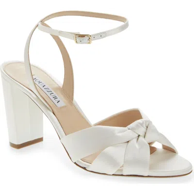 Aquazzura Nina Ankle Strap Sandal In White