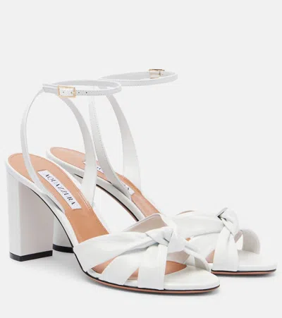 Aquazzura Nina Ankle Strap Sandal In White
