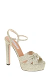 Aquazzura Felix Metallic Platform Sandal In Silver