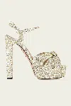 Aquazzura Nina Sandal Plateau 130 In Silver