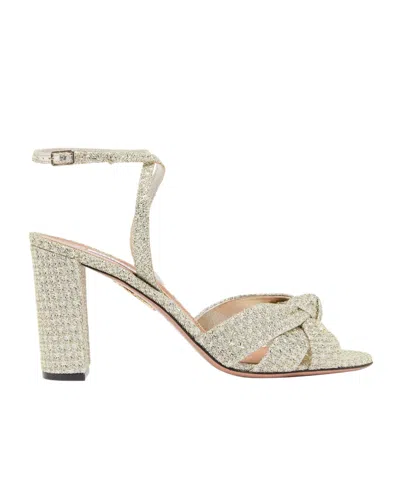 Aquazzura Nina Sandals 85 In Silver