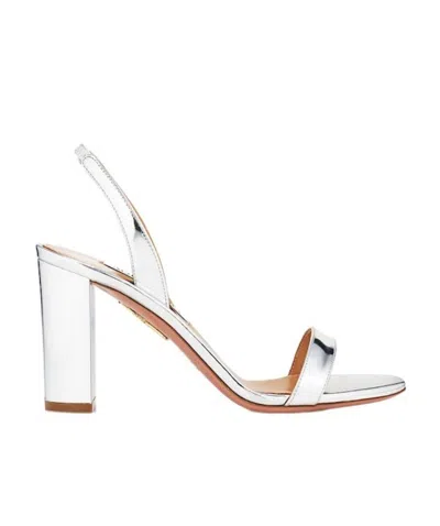 Aquazzura No Nude 90mm Block-heel Sandals In White