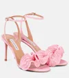 Aquazzura Noches Tropicales 85 Ruffled Sandals In Petal Rose