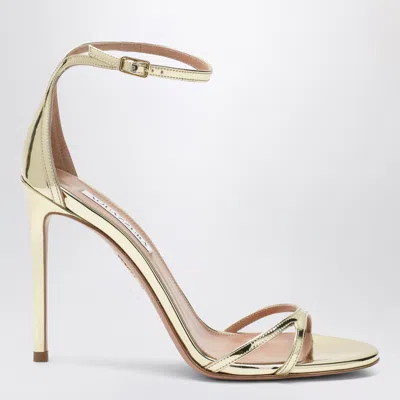Aquazzura Nuda Gold Metallic Leather Mini Sandals