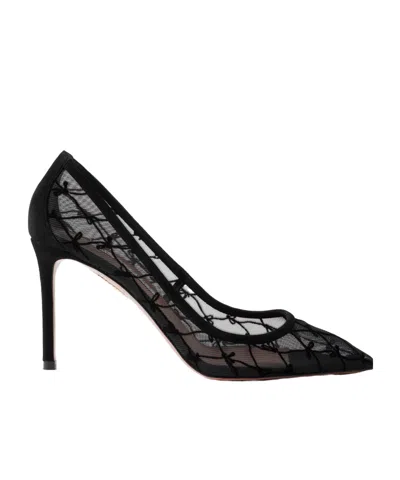 Aquazzura Nude Bow-embroidered Pumps In No