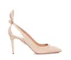 AQUAZZURA AQUAZZURA NUDE LEATHER BOW TIE PUMPS