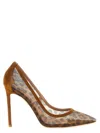 Aquazzura Animal Print Stiletto Pumps With Mesh Paneling In Multi