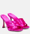 Aquazzura Oahu 100mm Satin Sandals In Exotic Orchid