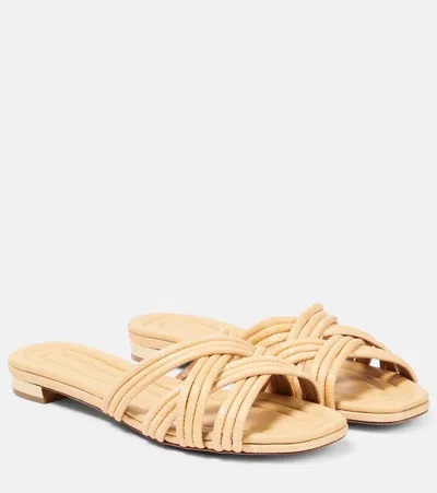 Aquazzura Oahu Slides In Natural