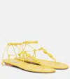 Aquazzura Oaxaca Leather Thong Sandals In Yellow