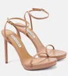 Aquazzura Olie 115 Leather Platform Sandals In Pink