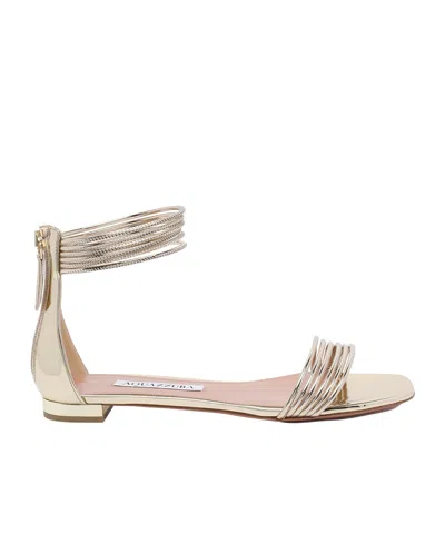 Aquazzura Open-toe Flat Sandals In White