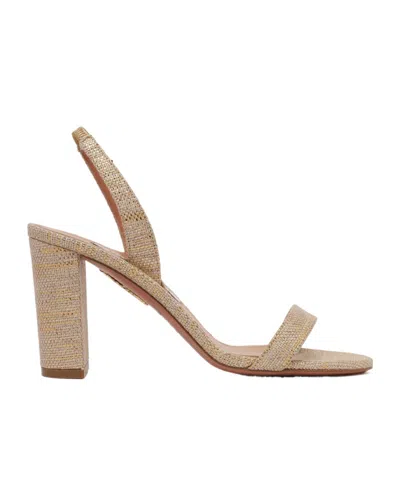 Aquazzura Open Toe High Heel Sandals In Gold
