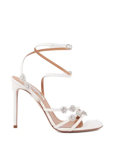 Aquazzura Open Toe Sandals In White