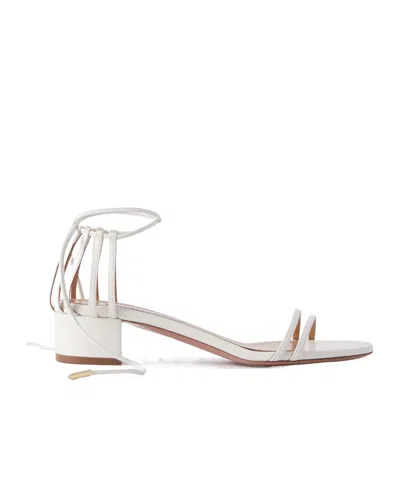 Aquazzura Straight To Heaven Leather Sandals In White