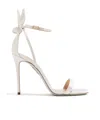 Aquazzura Bow Tie 105mm Leather Sandals In White