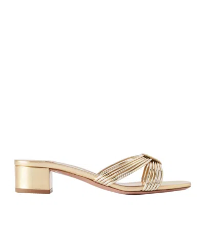 Aquazzura Open-toed Slippers In Gold