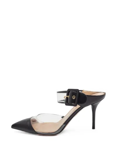 Pre-owned Aquazzura Optic Buckle-strap Sandals In 黑色