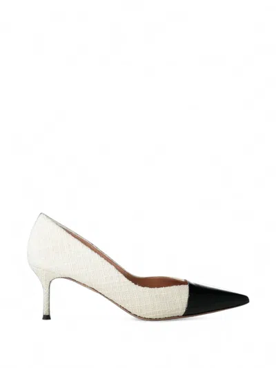 Aquazzura Orbit Leather-trimmed Tweed Pumps In Black