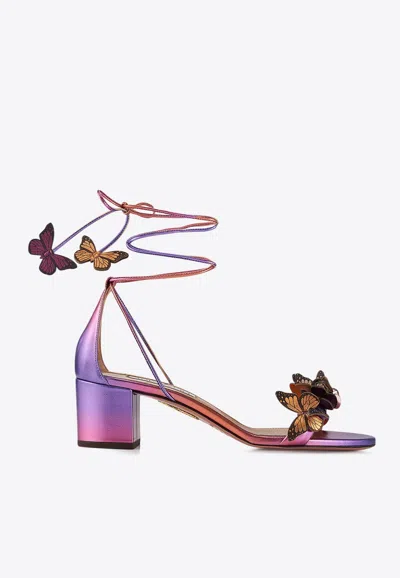 Aquazzura Papillon 50 Leather Sandals