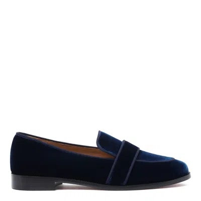 Aquazzura Paris Blue Leather Flat Shoes