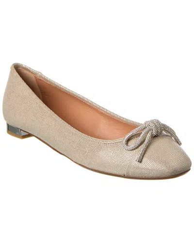 Aquazzura Parisina Crystal Canvas Flat In Brown