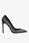 Aquazzura High Heel Pumps With Striped Mesh Detailing