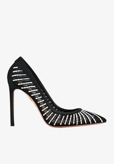 AQUAZZURA PASSIONS 105 CRYSTAL-EMBELLISHED PUMPS