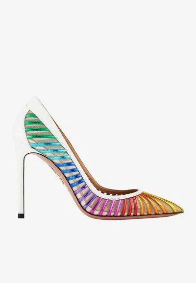 Aquazzura Passions 105 Pointed Pumps In 白色