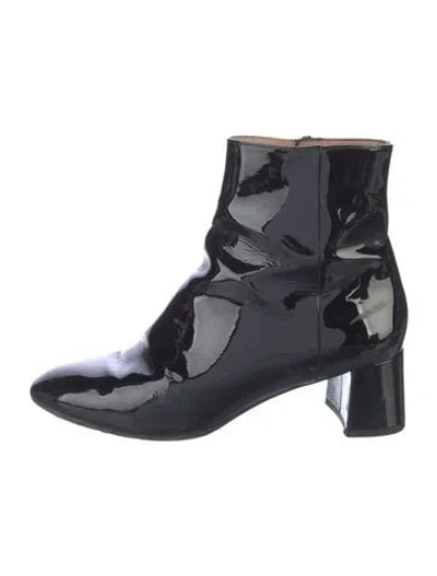 Pre-owned Aquazzura Patent Leather Boots In Black