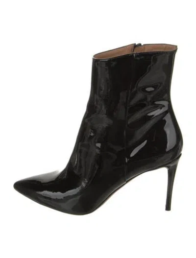Pre-owned Aquazzura Patent Leather Boots In Black