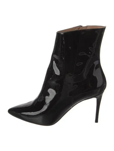Pre-owned Aquazzura Patent Leather Boots In Black