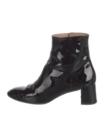 Pre-owned Aquazzura Patent Leather Boots In Black