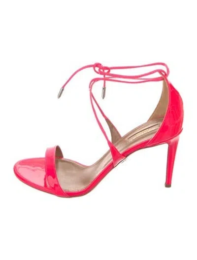 Pre-owned Aquazzura Patent Leather Sandals In Pink