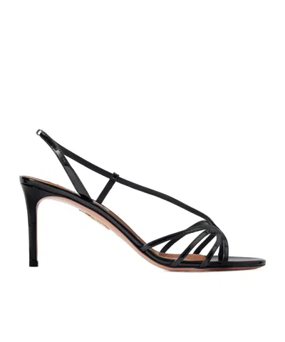 Aquazzura Patent-leather Slingback Sandals In Black