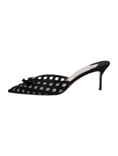 Pre-owned Aquazzura Patterned Mules In Blue