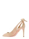 Aquazzura Pink Leather Pumps With Bow Detail