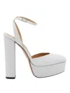Aquazzura So High Glittered Platform Pumps In Silver
